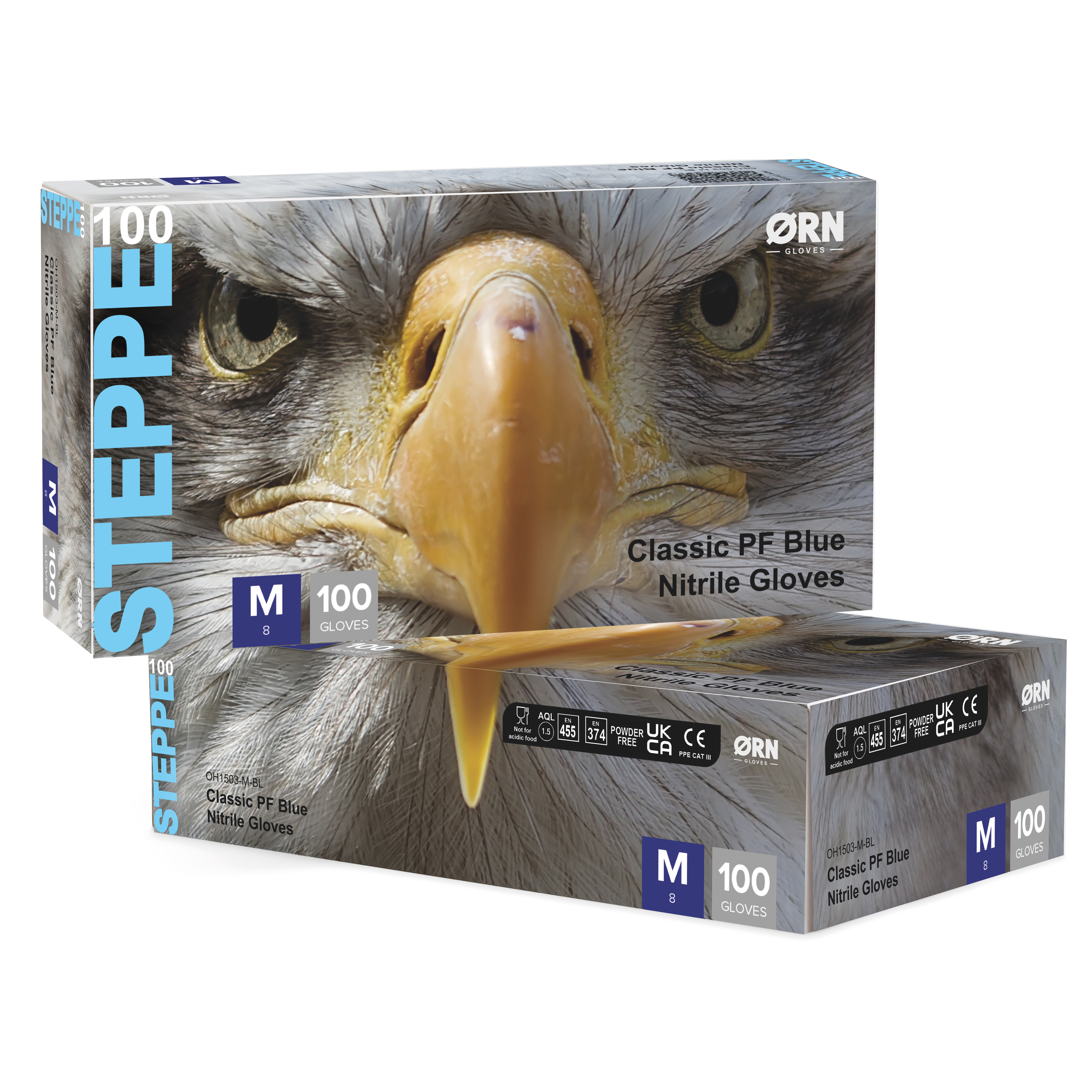 POWDERFREE BLUE NITRILE GLOVES MEDIUM PK 100